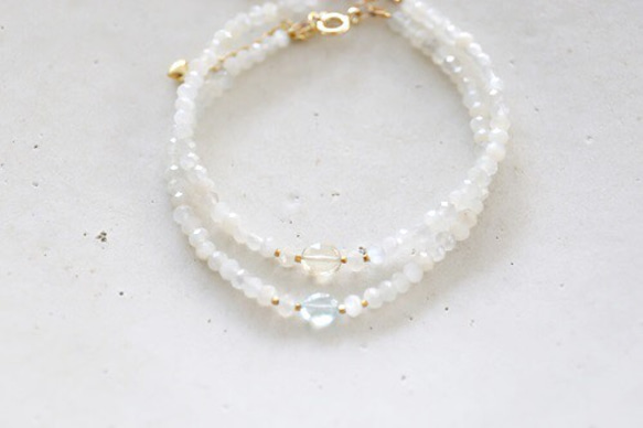 moonstone aquamarine bracelet[br2973] 5枚目の画像