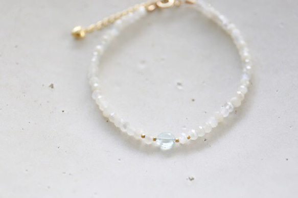 moonstone aquamarine bracelet[br2973] 6枚目の画像