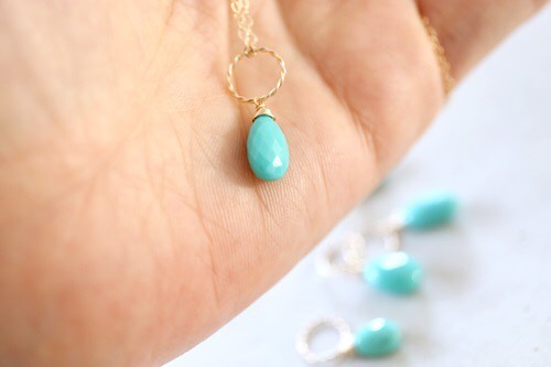 14KGF　Sleeping beautyturquoise　necklace　[nc1189]中