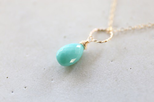 14KGF　Sleeping beautyturquoise　necklace　[nc1189]大 1枚目の画像