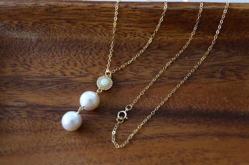 14KGF　opal　 pearl necklace [nc1197]