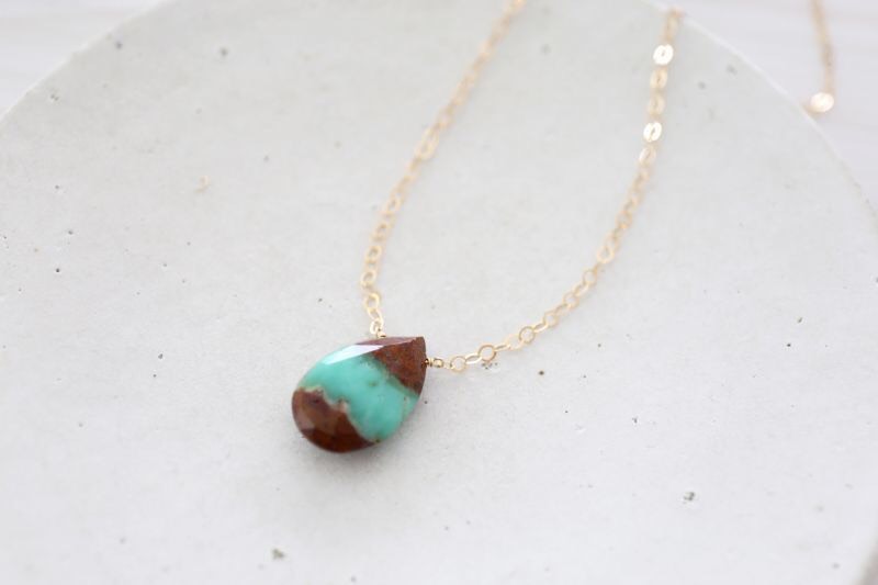 14KGF chrysoprase necklace [nc1158]