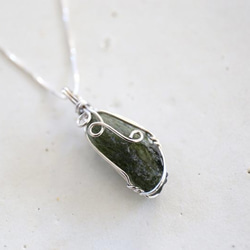 SILVER925　moldavite necklace [nc1225] 4枚目の画像