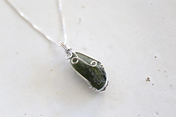 SILVER925　moldavite necklace [nc1225] 4枚目の画像