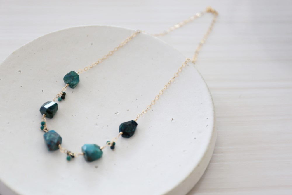 14KGF chrysocolla necklace[nc1226]