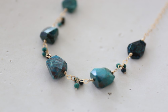 14KGF chrysocolla necklace[nc1226] 5枚目の画像