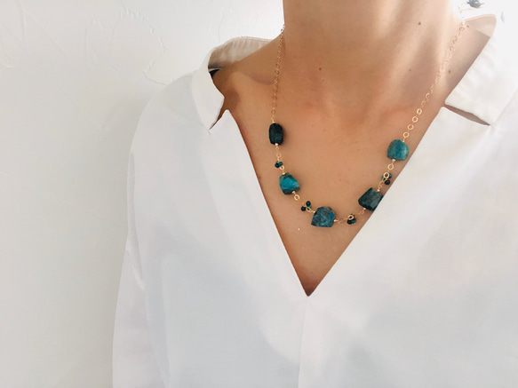 14KGF chrysocolla necklace[nc1226] 6枚目の画像