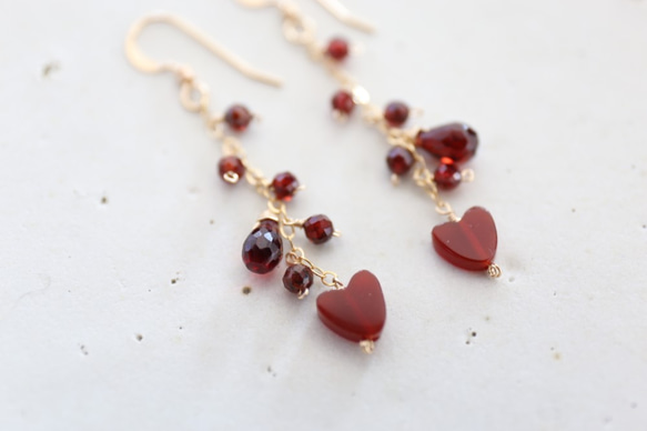 14KGF redheart garnet piece[kgf3195] 1枚目の画像