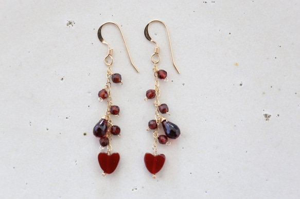 14KGF redheart garnet piece[kgf3195] 4枚目の画像