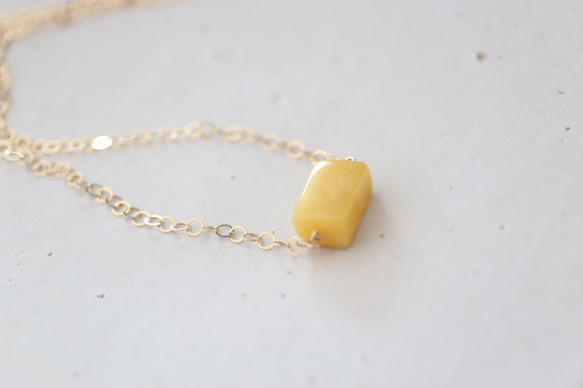 14KGF amber necklace[nc1228] 6枚目の画像