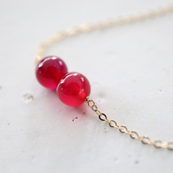 14KGF red＆purple necklace[nc1231] 1枚目の画像