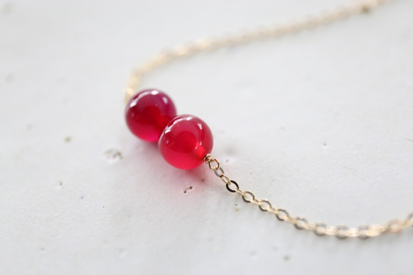 14KGF red＆purple necklace[nc1231] 1枚目の画像