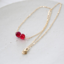 14KGF red＆purple necklace[nc1231] 4枚目の画像