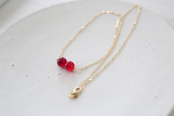 14KGF red＆purple necklace[nc1231] 4枚目の画像