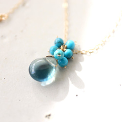 14KGF turquoise fluorite necklace[kgf3223] 1枚目の画像