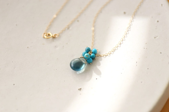 14KGF turquoise fluorite necklace[kgf3223] 3枚目の画像