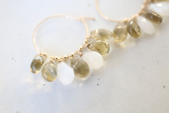 14KGF moonstone lemonquartz pierce[kgf3227] 2枚目の画像