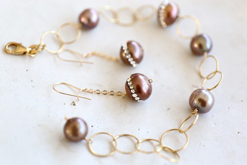 14KGF　pearl bracelet＆piece　ｓｅｔ[kgf0389]