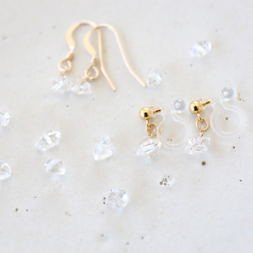 14KGF herkimer diamond pierce[kgf3263] ピアス（フック・チェーン