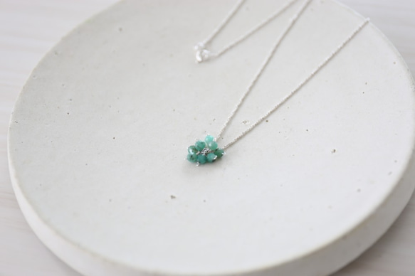 SILVER925 emerald necklace[kgf3281] 2枚目の画像