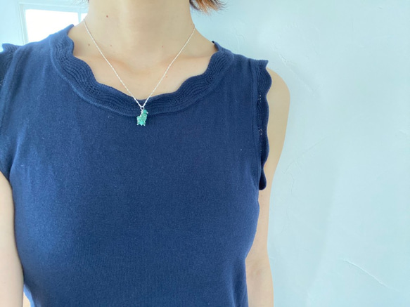 SILVER925 emerald necklace[kgf3281] 3枚目の画像