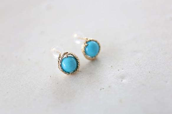 14KGF turquoise pierce[kgf3285] 3枚目の画像