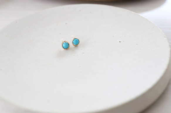 14KGF turquoise pierce[kgf3285] 4枚目の画像