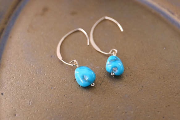 14KGF SLEEPING BEAUTY TURQUOISE pierce[kgf3308] ピアス