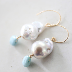 14KGF　larimar baroquepearl pierce[kgf3317] 7枚目の画像