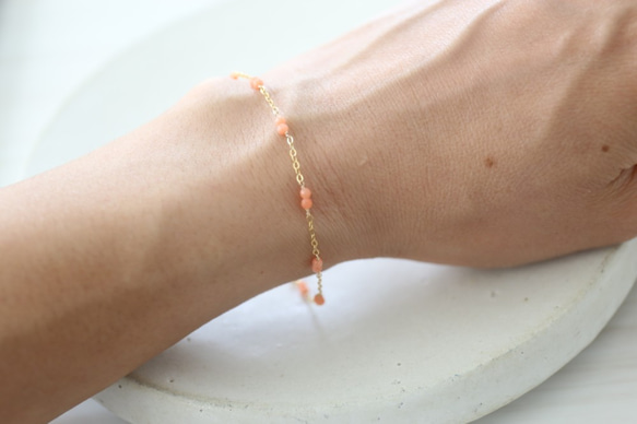 14KGF coral bracelet[kgf3338] 1枚目の画像