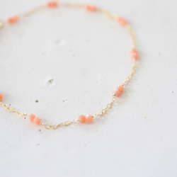 14KGF coral bracelet[kgf3338] 2枚目の画像