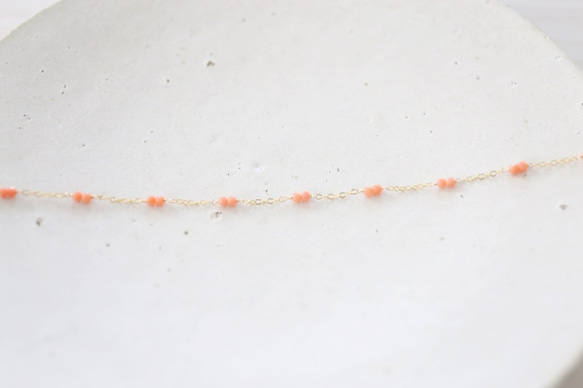 14KGF coral bracelet[kgf3338] 3枚目の画像