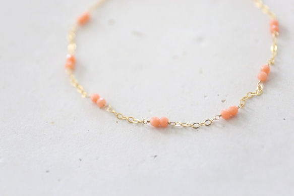 14KGF coral bracelet[kgf3338] 5枚目の画像