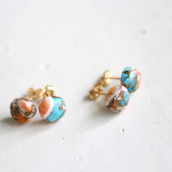 14KGF oystercopperturquoise 10mm  pierce[kgf3386] 1枚目の画像