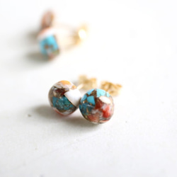 14KGF oystercopperturquoise 10mm  pierce[kgf3386] 3枚目の画像