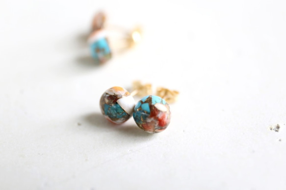 14KGF oystercopperturquoise 10mm  pierce[kgf3386] 3枚目の画像