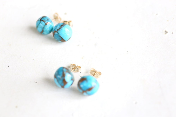 14KGF （10mm）copperturquoise pierce[kgf3397] 2枚目の画像