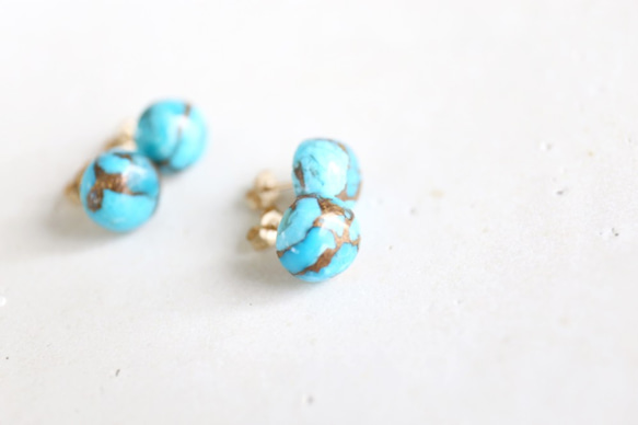 14KGF （10mm）copperturquoise pierce[kgf3397] 4枚目の画像