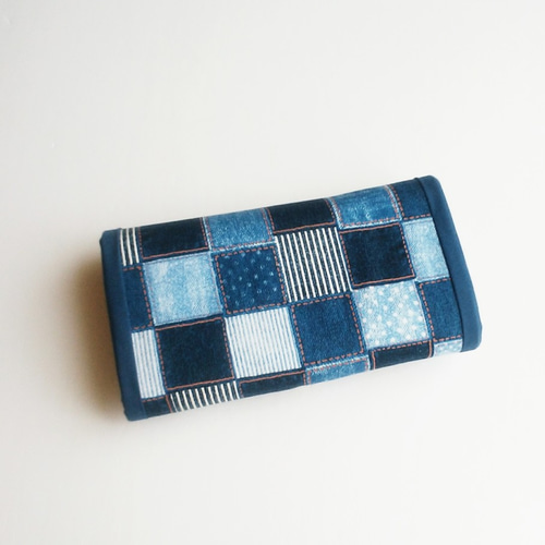 特価】長財布(パッチワーク風デニム) 長財布 m-furufuru 通販 特価】長財布(パッチワーク風デニム) 長財布 m-furufuru 通販