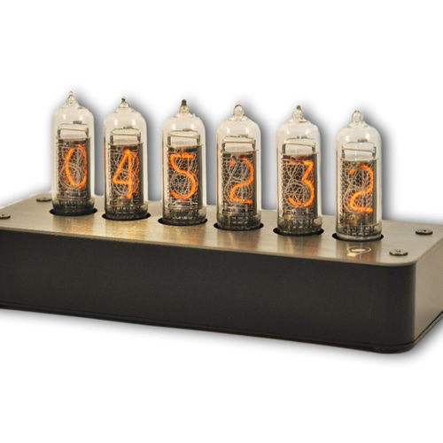 ラウンドタイム2真空管時計 - チタンメッキステンレス鋼NIXIE