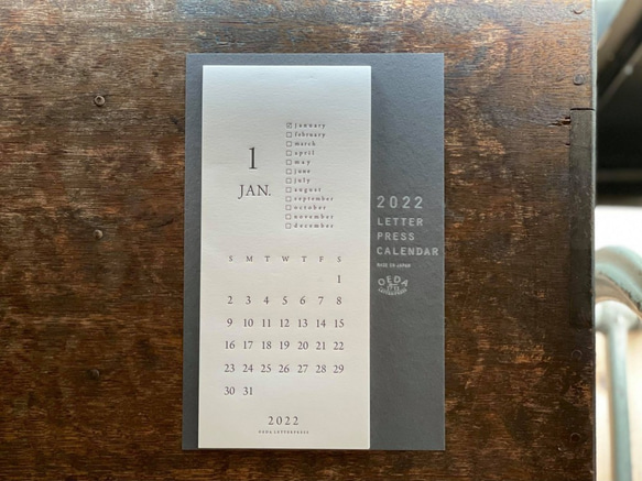 【20%OFF】 LETTERPRESS カレンダー 2022 1枚目の画像