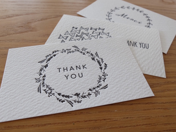 【活版印刷】小さなカードと封筒 ”ありがとう.A”３種セット 4枚目の画像