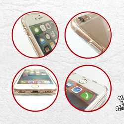 ※ iPhone 7・7 Plus・6/6s・6 Plus・5/5s・SE※ 紅色花朵圖案手機殼 透明軟殼 第2張的照片
