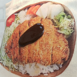 ★とんかつ弁当 トートバッグ★ リアルソース付き！ 2枚目の画像