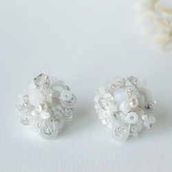 プラチナ900 フラワー ダイヤモンドピアス 0.36ct Pt900 花