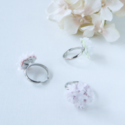 シルクレースとスパンコールの指輪（桜） 5枚目の画像