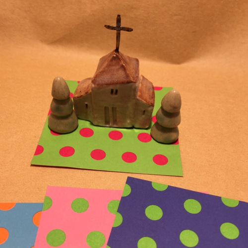 小さな家シリーズ②】森の中の教会 陶器 ミニチュア 教会 クリスマス