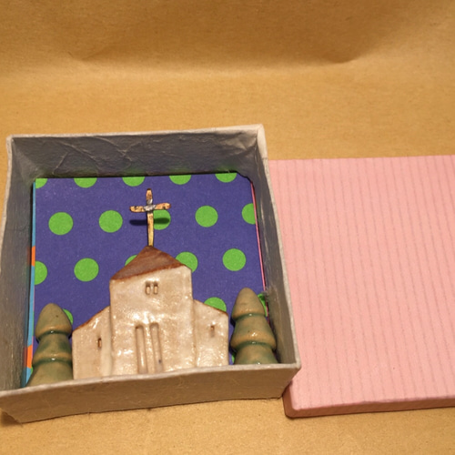 小さな家シリーズ②】森の中の教会 陶器 ミニチュア 教会 クリスマス