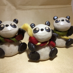 【福招きシリーズ①】招きパンダ(大熊猫）の置物　陶器　招き猫　 5枚目の画像