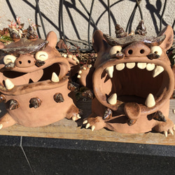 残り1点】特大シーサーの置き物（ペア） 陶器 笑う門には福来る！ 置物